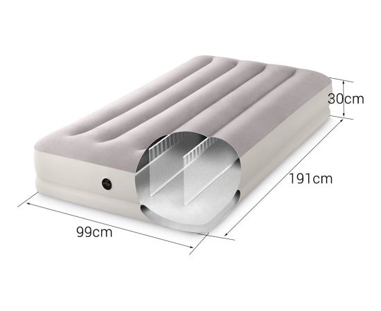 Piepūšamais guļammatracis 191x99x30 cm vienvietīgs ar USB sūkni INTEX 64177