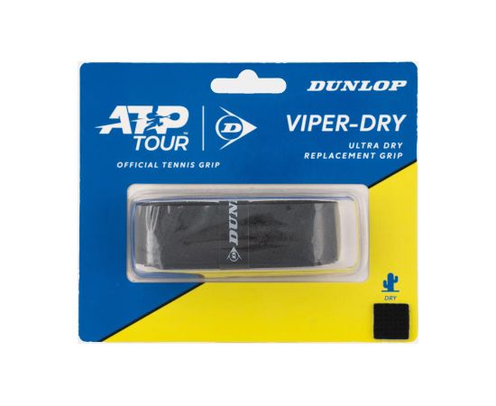 Tennis racket replacement grip DUNLOP VIPERDRY ATP 1pcs, black