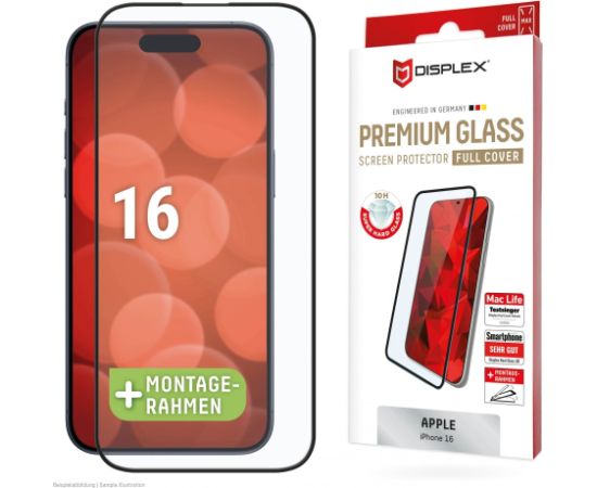 Apple iPhone 16 Real Screen Glass Full Cover By Displex Transparent