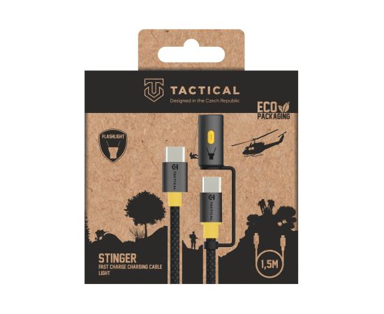Tactic Taktiskais Stinger kabelis USB-C|USB-C 1,5 m melns