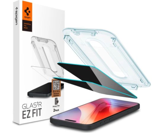 Spigen Glas.tR EZ Fit Privacy Tempered Glass for iPhone 16 Pro - 2 pcs.