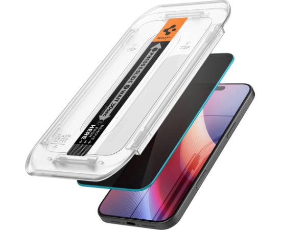 Spigen Glas.tR EZ Fit Privacy Tempered Glass for iPhone 16 Pro - 2 pcs.