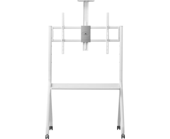 Maclean TV stand / cart, camera shelf, on casters, 55-100", max load 120kg/10kg shelf, max. VESA 900x600, white, MC-114 W