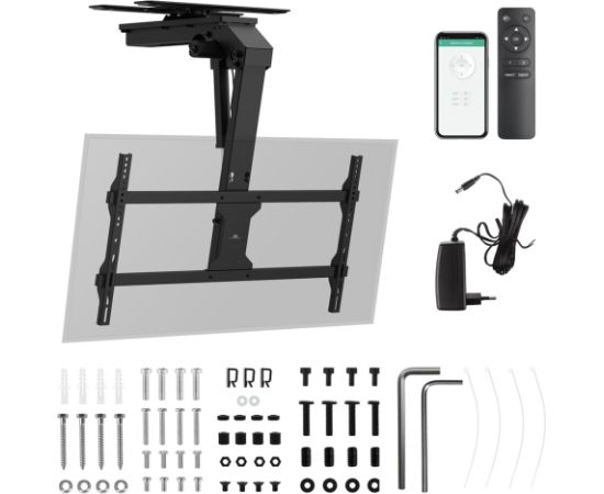 Maclean electric TV mount, ceiling mount, Tuya support, max. VESA 800x400, reg. in pos. +90°~-90°, for TV 43-86", max. 45kg, MC-109 T