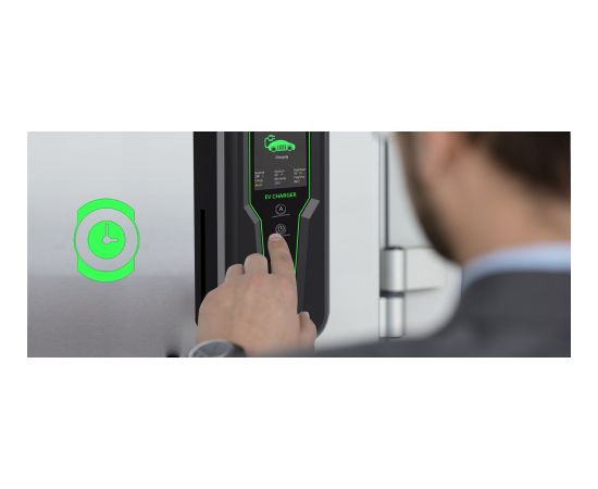 Qoltec 52465 Mobile charger for EV 2-in-1 Type2 with regulation | 3.5kW | 230V | LCD | Portable | Wallbox | 5m