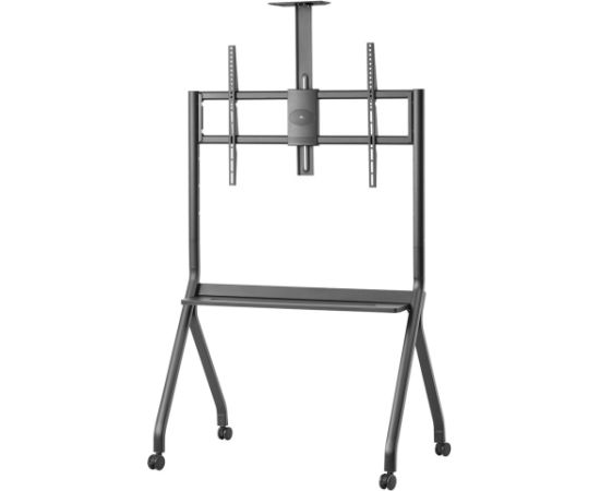 Maclean TV stand / cart, camera shelf, on casters, 55-100", max load 120kg/10kg shelf, max. VESA 900x600, black, MC-114 B