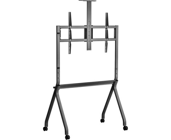 Maclean TV stand / cart, camera shelf, on casters, 55-100", max load 120kg/10kg shelf, max. VESA 900x600, black, MC-114 B