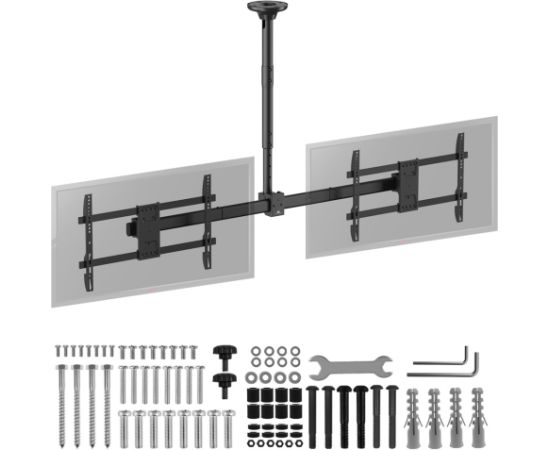 Maclean ceiling mount for two TVs, max load 2x40kg, 34-60", max VESA 600x400, MC-111 B