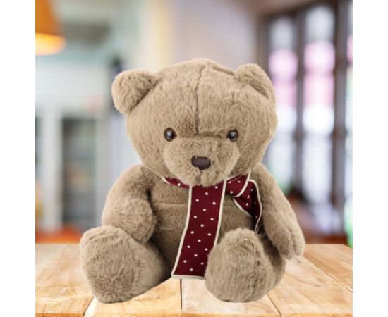 Leantoys Pluszowa Maskotka Przytulanka Duży Miś Z Szalikiem Jasnobrązowy 45cm EDUKAMP