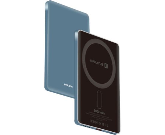Evelatus   PD20W 5000mAh Power Bank MagLink Elite With Wireless charging Blue