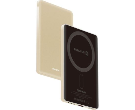 Evelatus   PD20W 5000mAh Power Bank MagLink Elite With Wireless charging Gold Evelatus   PD20W 5000mAh Power Bank MagLink Elite With Wireless charging Gold