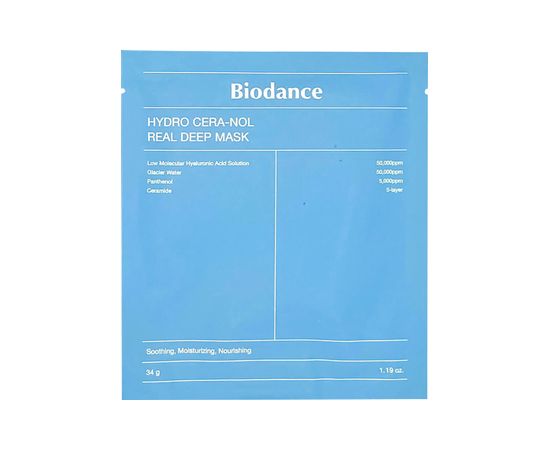 Biodance Hydro Cera-Nol Real Deep Mask - Hloubková maska pro intenzivní hydrataci 34 g 34ml