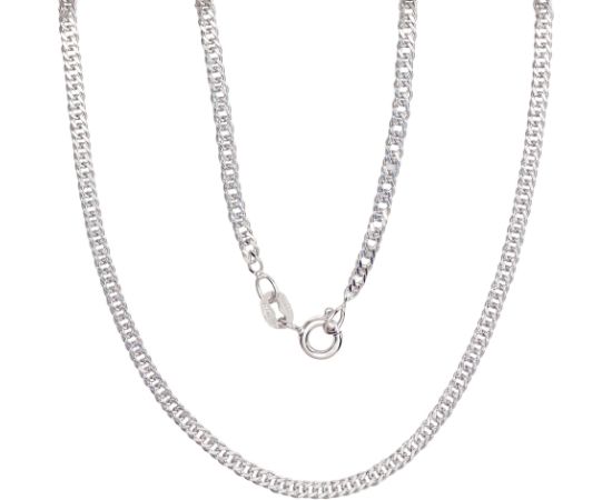 Sudraba ķēdīte Rombs 2 mm, dimantu apstrādājums #2400079(PRh-Gr), Sudrabs 925°, rodijs (pārklājums), garums: 55 cm, 4 gr.