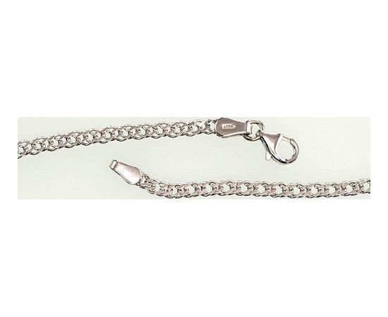 Sudraba ķēdīte Rombs 2,8 mm, dimantu apstrādājums #2400064(PRh-Gr), Sudrabs 925°, rodijs (pārklājums), garums: 50 cm, 6.6 gr.