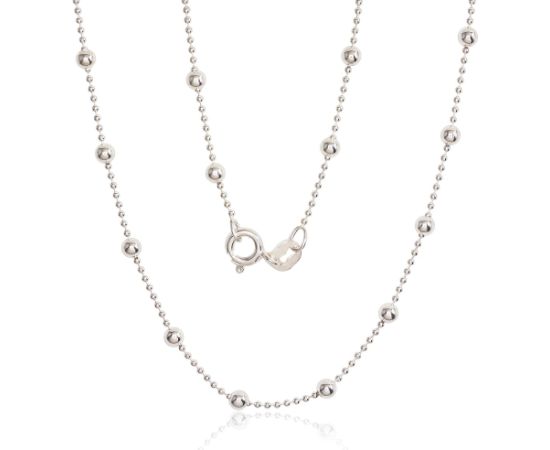 Серебряная цепочка Бусинки 1-3 мм #2400058, Серебро 925°, длина: 50 см, 4.8 гр. Ķēdītes