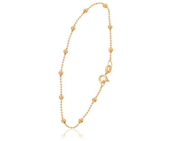 Sudraba ķēdīte Krellītes 1-3 mm #2400058(PAu-Y)-bracelet, Sudrabs 925°, dzeltenais zelts (pārklājums), garums: 17 cm, 1.6 gr.