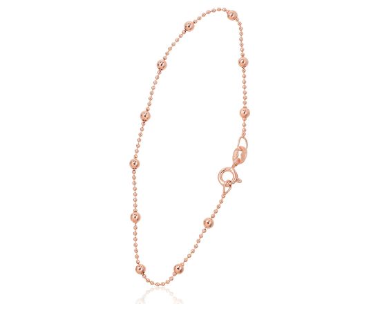 Sudraba ķēdīte Krellītes 1-3 mm #2400058(PAu-R)-bracelet, Sudrabs 925°, sarkanais zelts (pārklājums), garums: 17 cm, 1.7 gr.