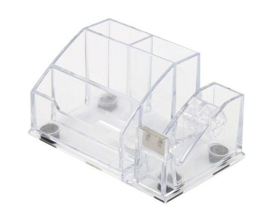 Pencil case Forpus, transparent, empty, 4, with adhesive tape holder 1005-019
