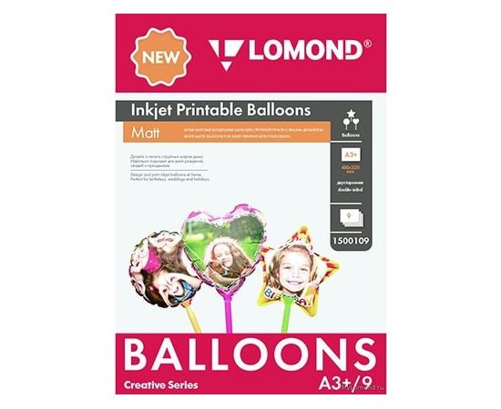 Lomond Inkjet Printable Baloons A3+, 9 sheets (Ball/Heart/Star) double sided