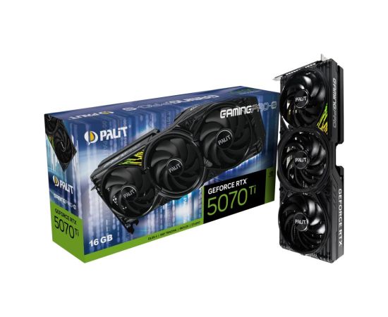 Graphics Card PALIT NVIDIA GeForce RTX 5070 Ti 16 GB GDDR7 256 bit PCIE 5.0 16x GPU 2295 MHz Triple slot Fansink NE7507T019T2-GB2031U