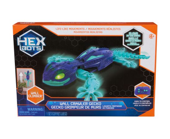 HEX BOTS interactive toy Wall Crawler Gecko Glow in The Dark