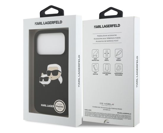 Karl Lagerfeld Liquid Silicone Double Heads MagSafe Case Aizsargapvalks priekš Apple iPhone 17 Pro