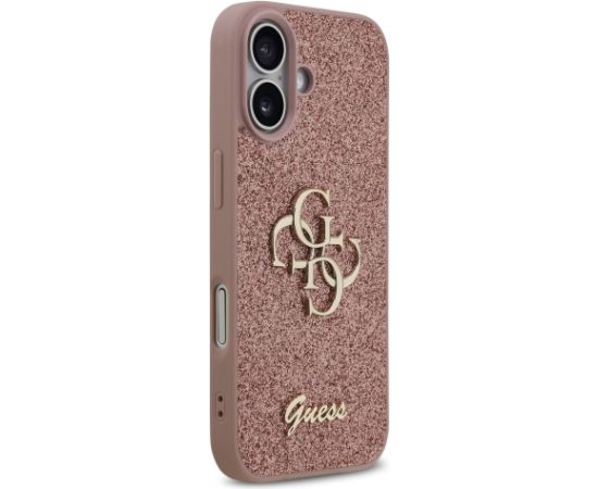 Guess PU Fixed Glitter 4G Metal Logo Case Aizsargapvalks priekš Appel iPhone 17