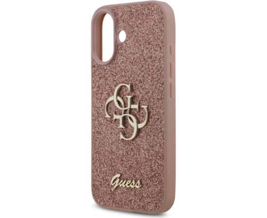 Guess PU Fixed Glitter 4G Metal Logo Case Aizsargapvalks priekš Appel iPhone 17