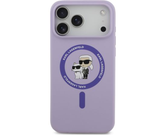 Karl Lagerfeld Liquid Silicone Karl and Choupette MagSafe Case Aizsargapvalks priekš Apple iPhone 17 Pro Max