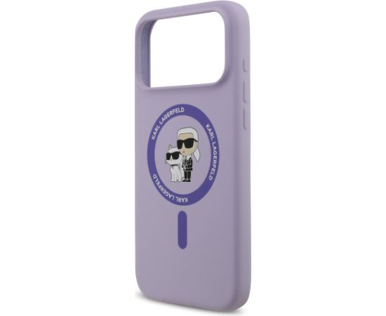 Karl Lagerfeld Liquid Silicone Karl and Choupette MagSafe Case Aizsargapvalks priekš Apple iPhone 17 Pro Max
