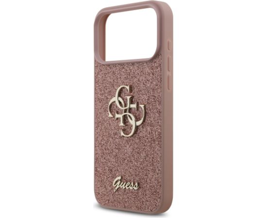 Guess PU Fixed Glitter 4G Metal Logo Case Aizsargapvalks priekš Appel iPhone 17 Pro Max
