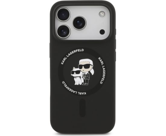 Karl Lagerfeld Liquid Silicone Karl and Choupette MagSafe Case Aizsargapvalks priekš Apple iPhone 17 Pro Neoriģinālie Maciņi