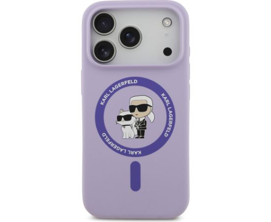 Karl Lagerfeld Liquid Silicone Karl and Choupette MagSafe Case Aizsargapvalks priekš Apple iPhone 17 Pro