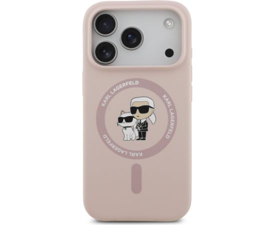 Karl Lagerfeld Liquid Silicone Karl and Choupette MagSafe Case Aizsargapvalks priekš Apple iPhone 17 Pro Neoriģinālie Maciņi