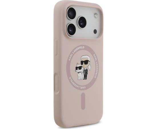 Karl Lagerfeld Liquid Silicone Karl and Choupette MagSafe Case Aizsargapvalks priekš Apple iPhone 17 Pro Neoriģinālie Maciņi