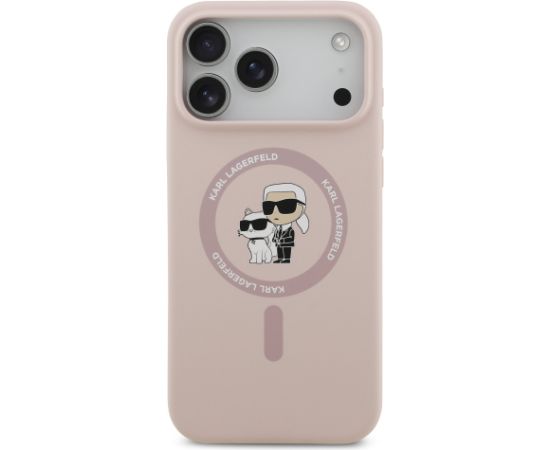 Karl Lagerfeld Liquid Silicone Karl and Choupette MagSafe Case Aizsargapvalks priekš Apple iPhone 17 Pro Max
