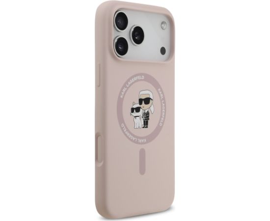 Karl Lagerfeld Liquid Silicone Karl and Choupette MagSafe Case Aizsargapvalks priekš Apple iPhone 17 Pro Max