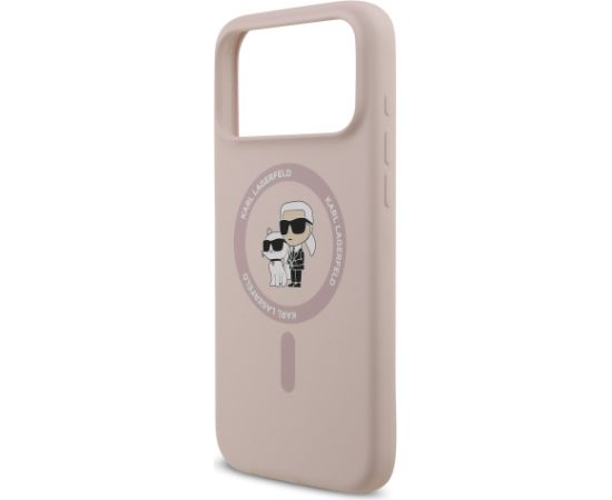 Karl Lagerfeld Liquid Silicone Karl and Choupette MagSafe Case Aizsargapvalks priekš Apple iPhone 17 Pro Max