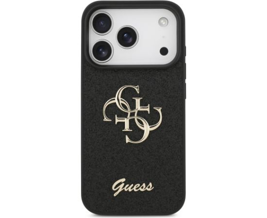 Guess PU Fixed Glitter 4G Metal Logo Case Aizsargapvalks priekš Appel iPhone 17 Pro