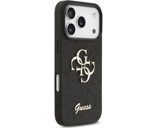 Guess PU Fixed Glitter 4G Metal Logo Case Aizsargapvalks priekš Appel iPhone 17 Pro