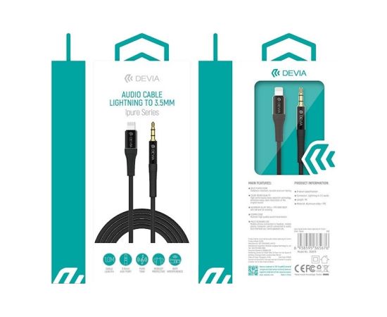 Devia iPure EC619 Lightning jack Aудио кабель 1m