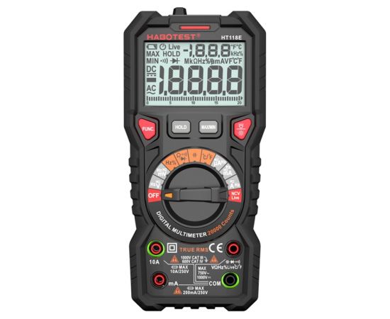 Habotest HT118E Universal Digital Multimeter True RMS NCV