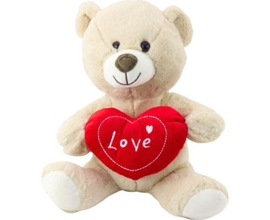 Leantoys Pluszowa Maskotka Przytulanka Miś z Sercem Kremowy Beżowy 30cm LEAN Toys