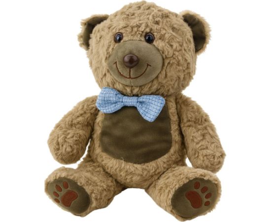 Leantoys Pluszowa Maskotka Przytulanka Miś Niebieska Mucha Jasnobrązowy 30cm LEAN Toys