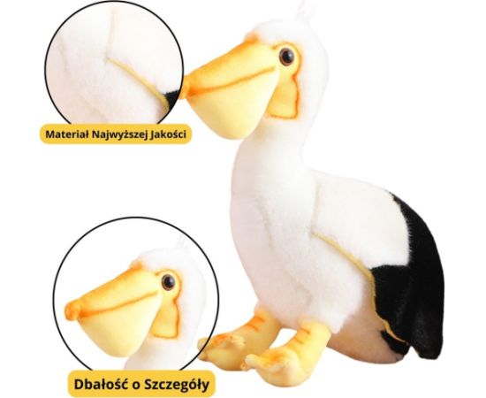 Leantoys Pluszowy Pelikan Ptak Pluszak Maskotka Przytulanka 24cm EDUKAMP