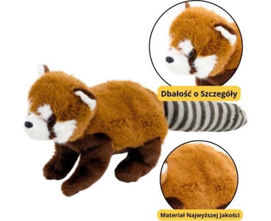 Leantoys Pluszowa Maskotka Przytulanka Panda Czerwona 45cm EDUKAMP
