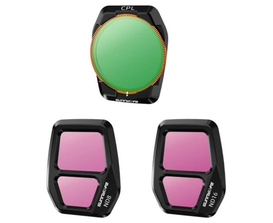 Sunnylife A3S-FI925CPL adjustable lens filter, CPL+ND8+ND16 for AIR 3S 3pcs
