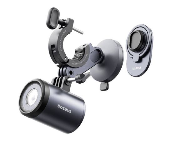 Baseus PrimeTrip 2-in-1 bike mount, phone holder + flashlight (black)