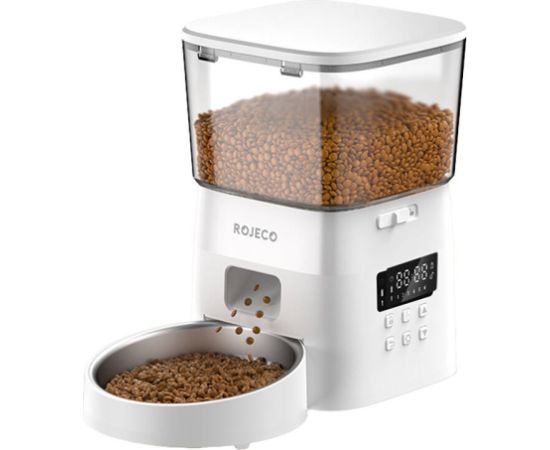 Rojeco 2L Automatic Pet Feeder Button Version (White)