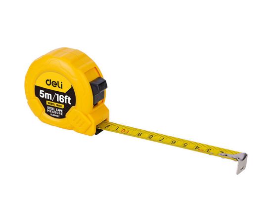 Steel Measuring Tape 5m/19mm Deli Tools EDL9005Y (yellow)